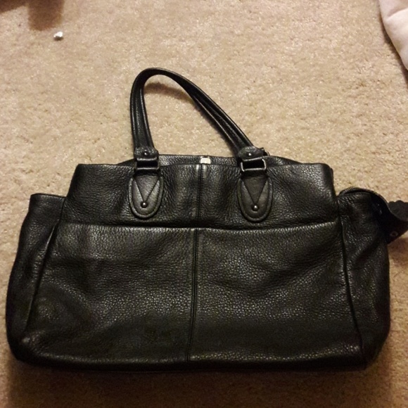 Gap soft leather 4 pocket black tote satchel grape - Picture 5 of 6